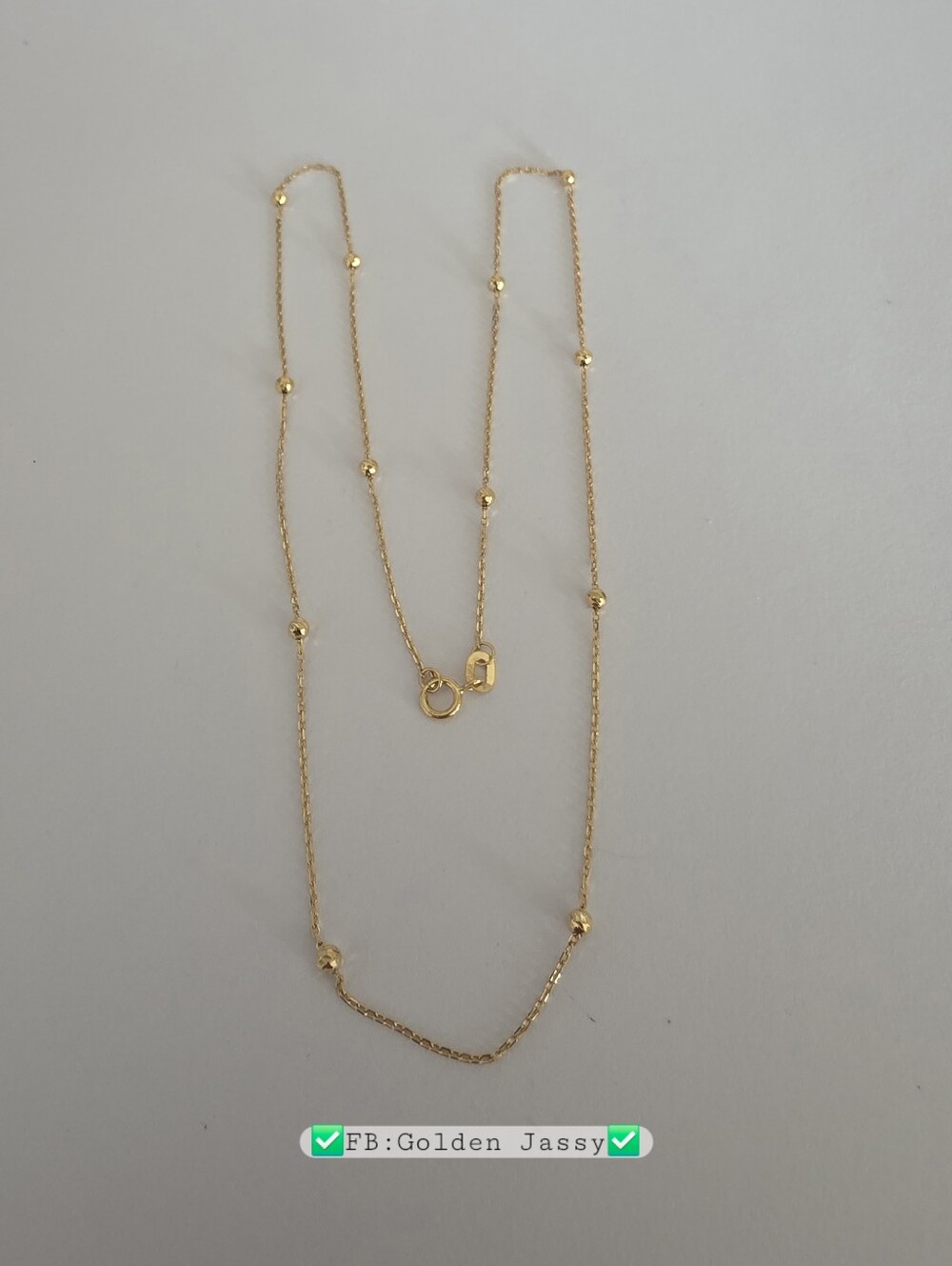 18K Real Gold Station Necklace